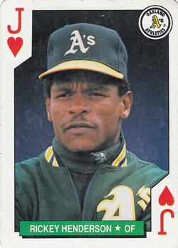 1991 U.S. Playing Card Co. Major League All-Stars Playing Cards #J♥ Rickey Henderson Front