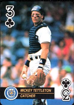 1992 U.S. Playing Card Co. Baseball Aces Playing Cards #3♣ Mickey Tettleton Front
