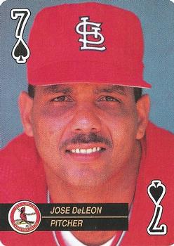 1992 U.S. Playing Card Co. Baseball Aces Playing Cards #7♠ Jose DeLeon Front