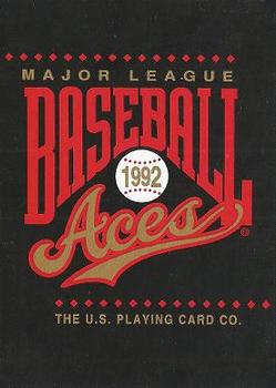 1992 U.S. Playing Card Co. Baseball Aces Playing Cards #8♠ Pete Harnisch Back