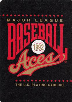 1992 U.S. Playing Card Co. Baseball Aces Playing Cards #8♣ Ron Gant Back