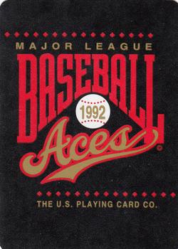 1992 U.S. Playing Card Co. Baseball Aces Playing Cards #J♣ Cal Ripken, Jr. Back
