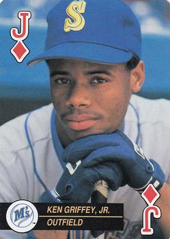 1992 U.S. Playing Card Co. Baseball Aces Playing Cards #J♦ Ken Griffey Jr. Front