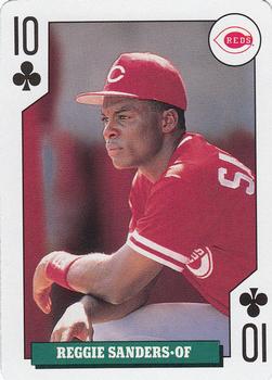 1992 Bicycle Rookies Playing Cards #10♣ Reggie Sanders Front