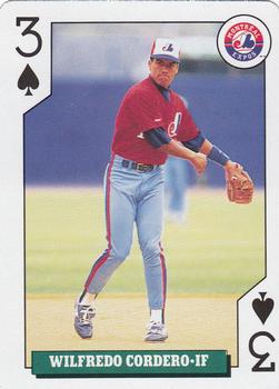 1992 Bicycle Rookies Playing Cards #3♠ Wilfredo Cordero Front