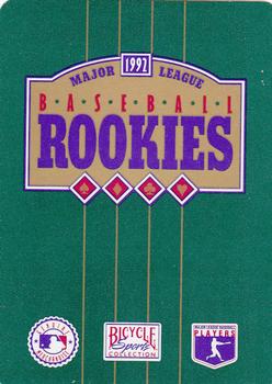 1992 Bicycle Rookies Playing Cards #8♣ Scott Servais Back