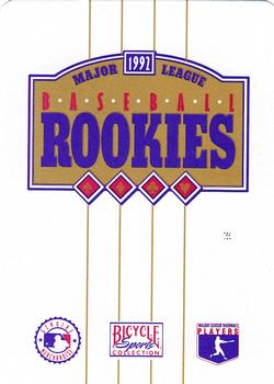 1992 Bicycle Rookies Playing Cards #NNO Rookie Qualification Card Back