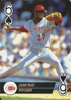 1993 Bicycle Aces Playing Cards #6♠ Jose Rijo Front