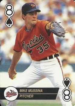 1993 Bicycle Aces Playing Cards #8♠ Mike Mussina Front