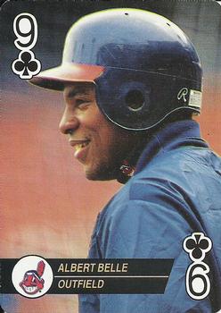 1993 Bicycle Aces Playing Cards #9♣ Albert Belle Front