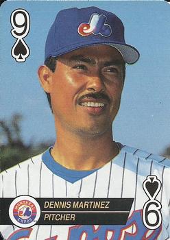 1993 Bicycle Aces Playing Cards #9♠ Dennis Martinez Front