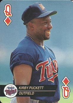 1993 Bicycle Aces Playing Cards #Q♦ Kirby Puckett Front