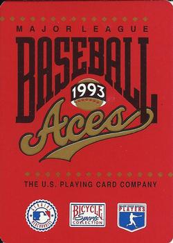 1993 Bicycle Aces Playing Cards #WC Cal Ripken Jr. Back
