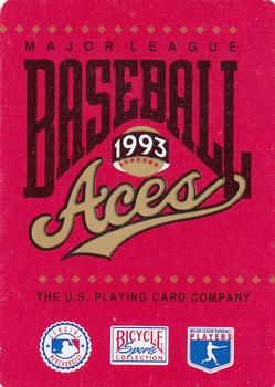 1993 Bicycle Aces Playing Cards #7♣ Gary Sheffield Back