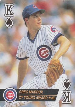 1993 Bicycle Aces Playing Cards #K♠ Greg Maddux Front