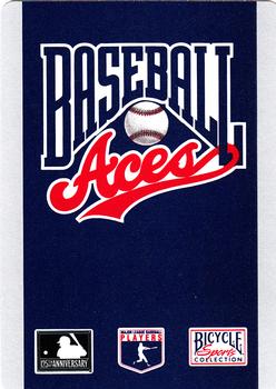 1994 Bicycle Aces Playing Cards #10♣ David Justice Back
