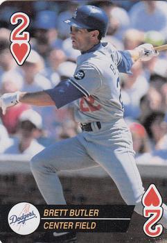 1994 Bicycle Aces Playing Cards #2♥ Brett Butler Front