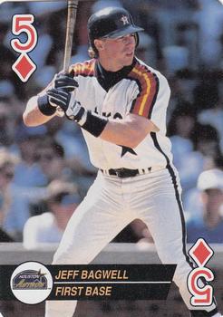 1994 Bicycle Aces Playing Cards #5♦ Jeff Bagwell Front
