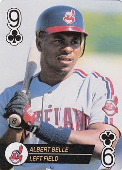1994 Bicycle Aces Playing Cards #9♣ Albert Belle Front