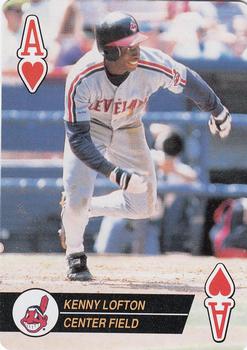 1994 Bicycle Aces Playing Cards #A♥ Kenny Lofton Front