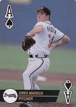 1994 Bicycle Aces Playing Cards #A♠ Greg Maddux Front