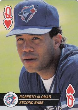 1994 Bicycle Aces Playing Cards #Q♥ Roberto Alomar Front