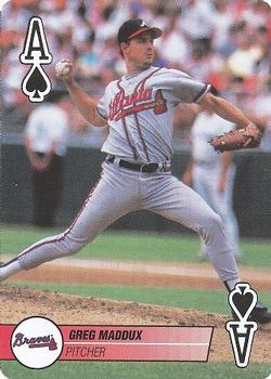 1995 Bicycle Aces Playing Cards #A♠ Greg Maddux Front