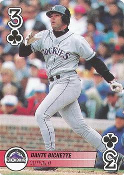 1995 Bicycle Aces Playing Cards #3♣ Dante Bichette Front