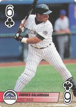 1995 Bicycle Aces Playing Cards #6♣ Andres Galarraga Front