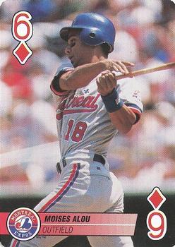 1995 Bicycle Aces Playing Cards #6♦ Moises Alou Front