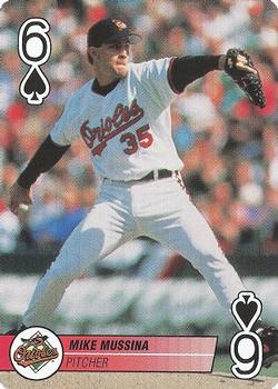 1995 Bicycle Aces Playing Cards #6♠ Mike Mussina Front