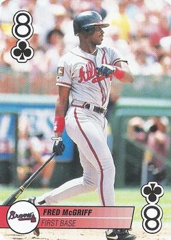1995 Bicycle Aces Playing Cards #8♣ Fred McGriff Front