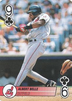 1995 Bicycle Aces Playing Cards #9♣ Albert Belle Front