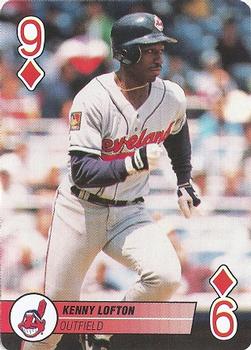 1995 Bicycle Aces Playing Cards #9♦ Kenny Lofton Front