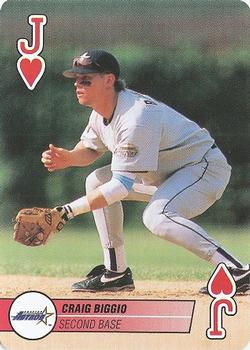 1995 Bicycle Aces Playing Cards #J♥ Craig Biggio Front