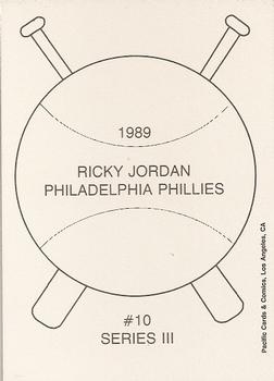 1989 Pacific Cards & Comics Series III (unlicensed) #10 Ricky Jordan Back