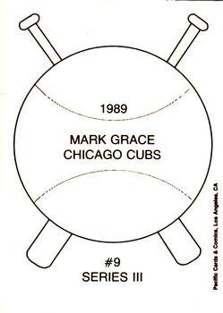 1989 Pacific Cards & Comics Series III (unlicensed) #9 Mark Grace Back