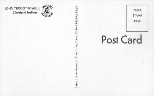 1975 Cleveland Indians Postcards #NNO Boog Powell Back