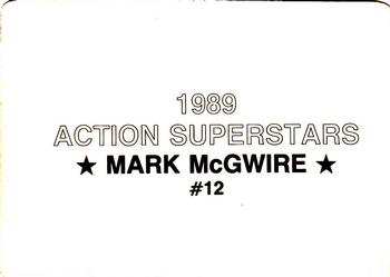 1989 Action Superstars (unlicensed) #12 Mark McGwire Back
