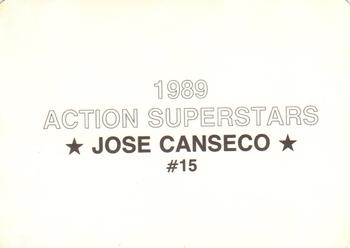 1989 Action Superstars (unlicensed) #15 Jose Canseco Back