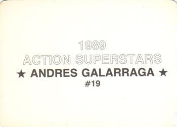 1989 Action Superstars (unlicensed) #19 Andres Galarraga Back