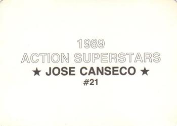 1989 Action Superstars (unlicensed) #21 Jose Canseco Back
