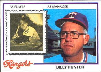 1978 Topps Burger King Texas Rangers #1 Billy Hunter Front
