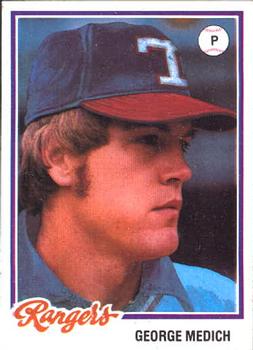 1978 Topps Burger King Texas Rangers #7 George Medich Front