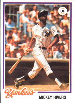 1978 Topps Burger King New York Yankees #20 Mickey Rivers Front