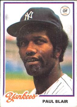 1978 Topps Burger King New York Yankees #22 Paul Blair Front
