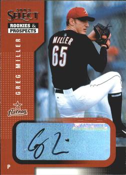 2002 Select Rookies & Prospects #38 Greg Miller Front