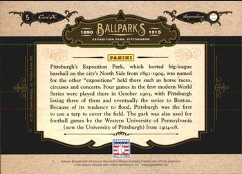 2012 Panini Cooperstown - Ballparks #5 Exposition Park Back