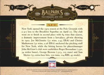 2012 Panini Cooperstown - Ballparks #9 Polo Grounds Back
