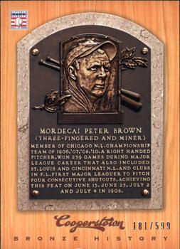 2012 Panini Cooperstown - Bronze History #12 Mordecai Brown Front